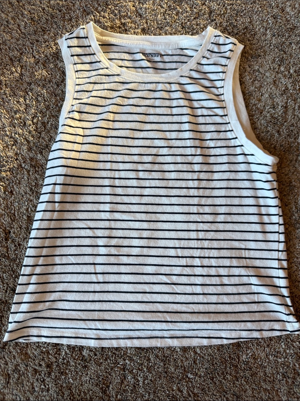 Old Navy White Tank Top with Black Stripes